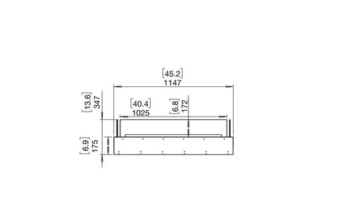 Ecosmart Fire Flex 42BN Bench Fireplace Insert - Black Finish / Stainless Steel Burner - ESF.FX.42BN